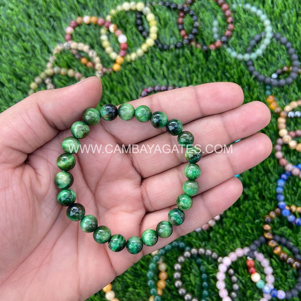 Green Tiger Eye Gemstone Bracelets