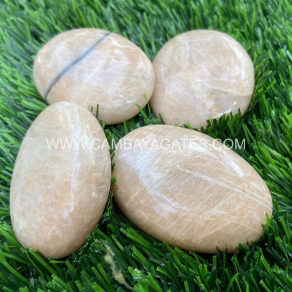 Peach Moonstone Palm Stone