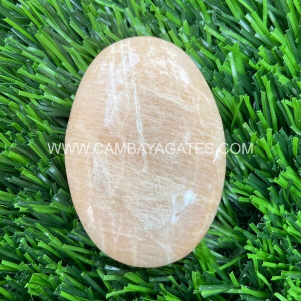 Peach Moonstone Palm Stone