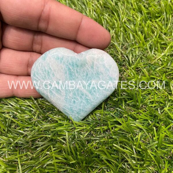 Amazonite Heart Puffy Crystal Hearts