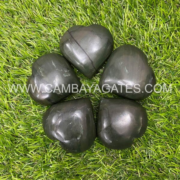 Green Jade Heart Puffy Crystal Hearts