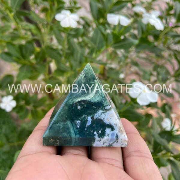 Moss Agate Crystal Pyramid