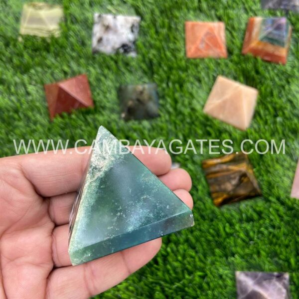 Moss Agate Crystal Pyramid