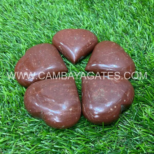 Red Jasper Heart Puffy Crystal Hearts
