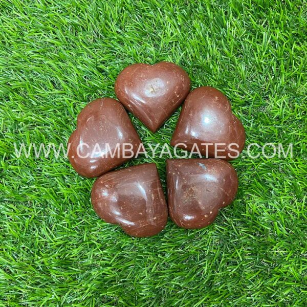 Red Jasper Heart Puffy Crystal Hearts