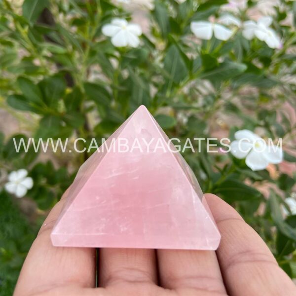 Rose Quartz Crystal Pyramid