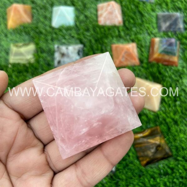 Rose Quartz Crystal Pyramid