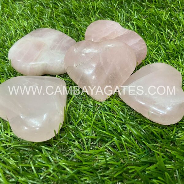 Rose Quartz Heart Puffy Crystal Hearts