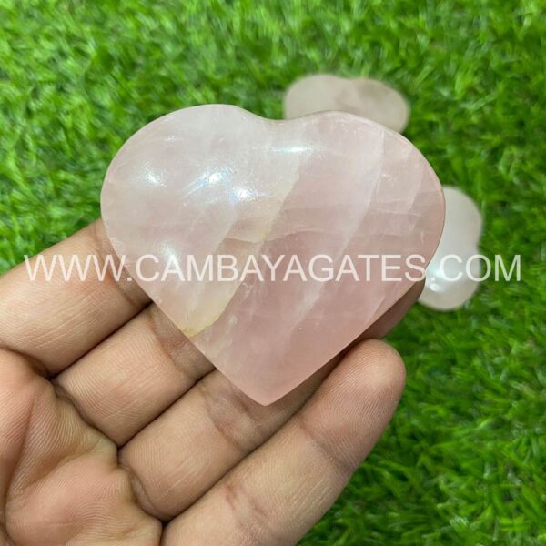 Rose Quartz Heart Puffy Crystal Hearts
