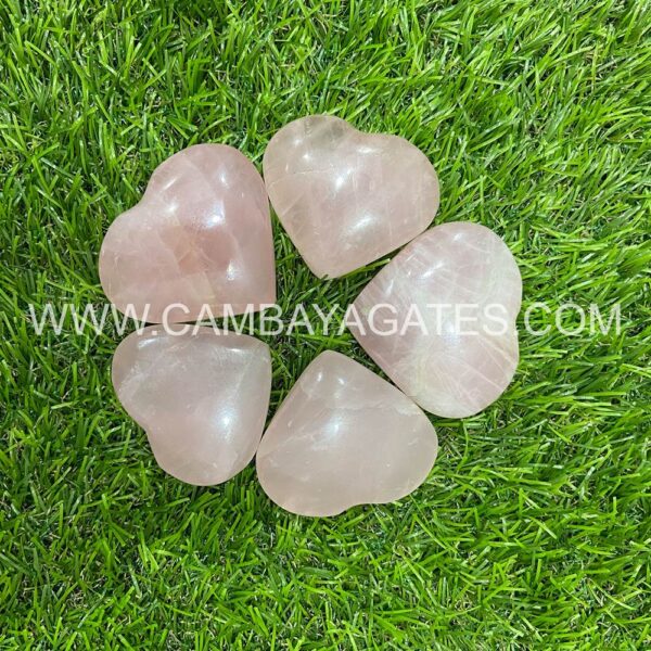 Rose Quartz Heart Puffy Crystal Hearts