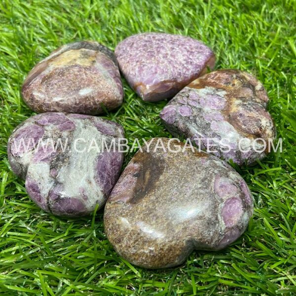 Ruby Zoisite Heart Puffy Crystal Hearts