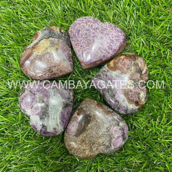 Ruby Zoisite Heart Puffy Crystal Hearts