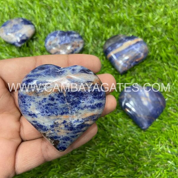 Sodalite Heart Puffy Crystal Hearts