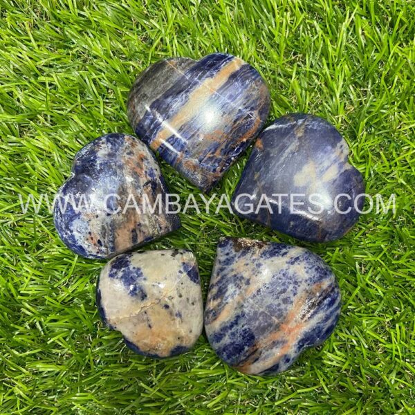 Sodalite Heart Puffy Crystal Hearts