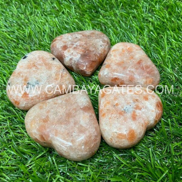 Sunstone Heart Puffy Crystal Hearts