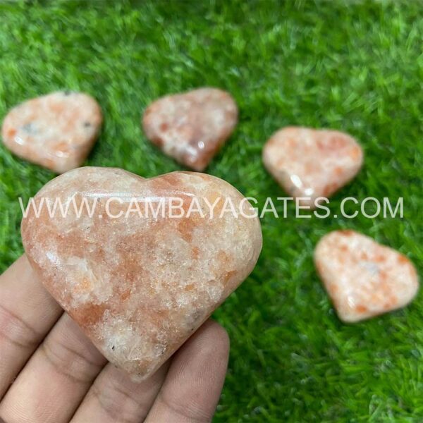 Sunstone Heart Puffy Crystal Hearts