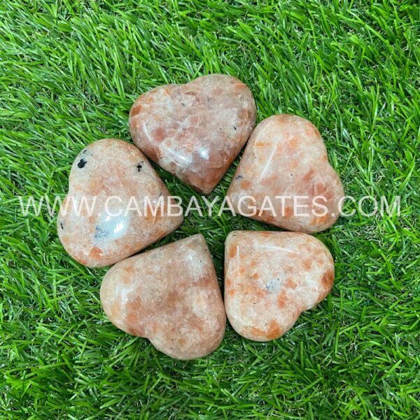 Sunstone Heart Puffy Crystal Hearts