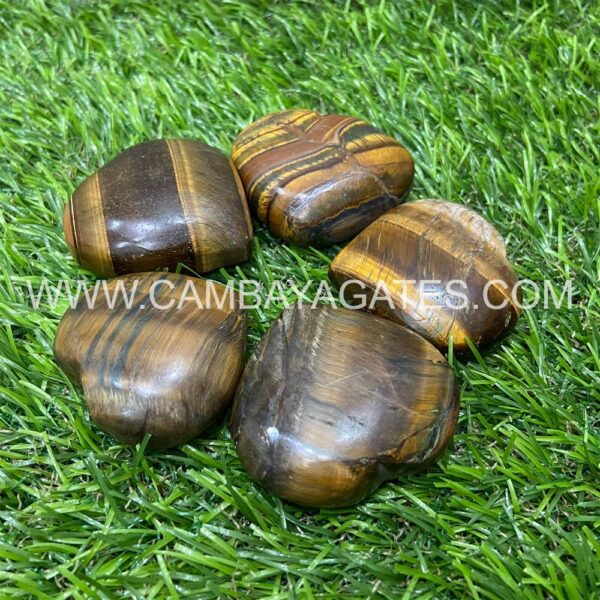 Tiger Eye Heart Puffy Crystal Hearts