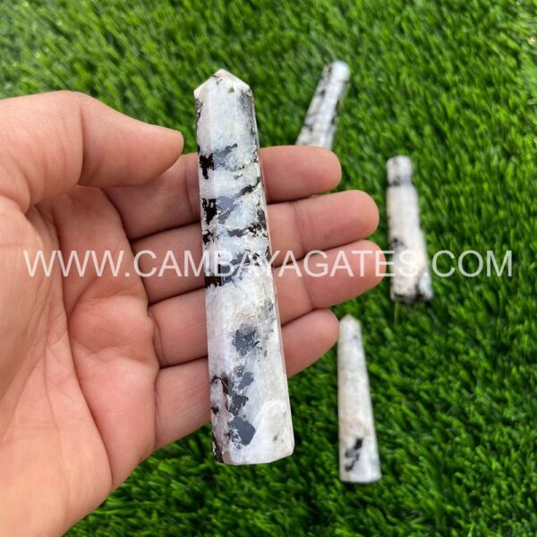 White Rainbow Moonstone Crystal Wands